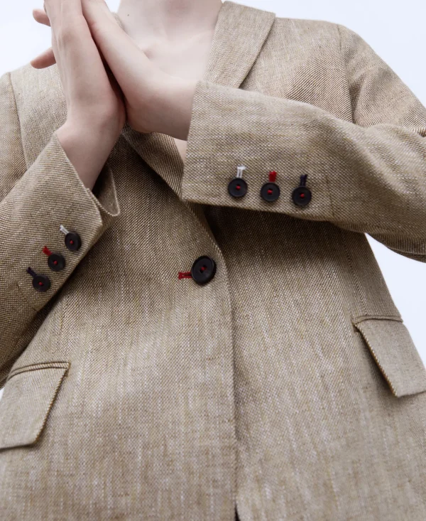 Adolfo Dominguez Blazer | Blazer Estruturado Em Linho Europeu Verde