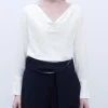 Adolfo Dominguez Camisas E Tops | Blusa Drapeada Em Materiais Reciclados Cru