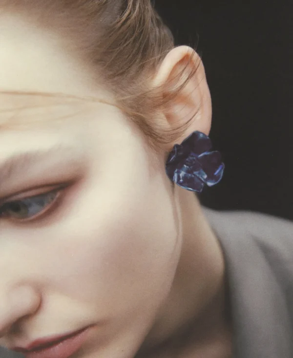 Adolfo Dominguez Bijuteria | Brincos Peixe Nero Pequenos Azul