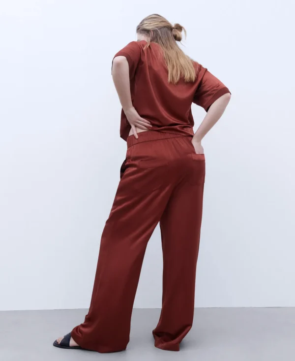 Adolfo Dominguez Calças | Calças De Corte Reto Vermelho-Telha