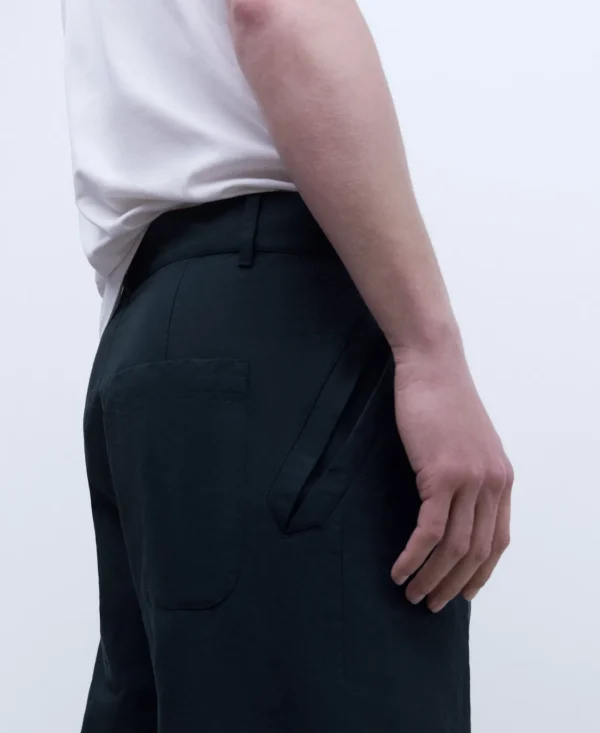 Adolfo Dominguez Calças | Calças Em Linho Europeu E Algodao Azul Real