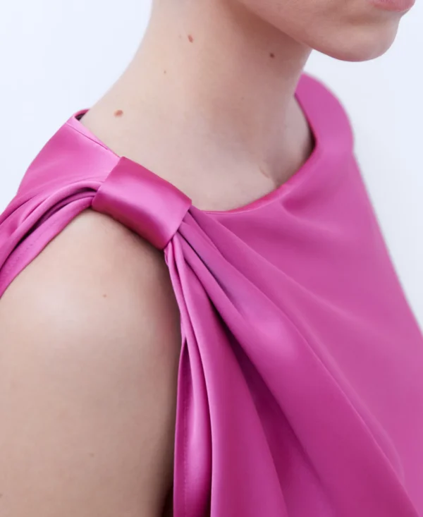 Adolfo Dominguez Camisas E Tops | Camisa Assimetrica Cor-De-Rosa