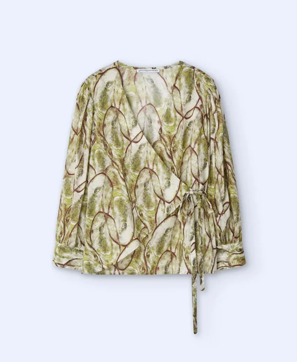 Adolfo Dominguez Camisas E Tops | Camisa De Manga Bufante Em Algodao Multicolor2