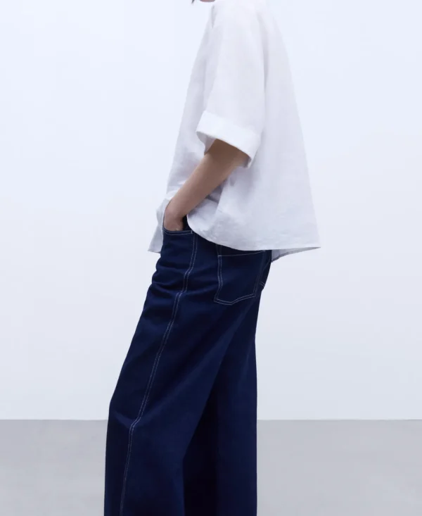 Adolfo Dominguez Camisas E Tops | Camisa Em Linho Europeu Branco