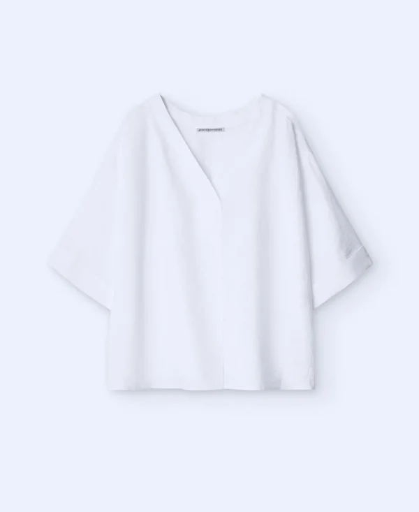 Adolfo Dominguez Camisas E Tops | Camisa Em Linho Europeu Branco