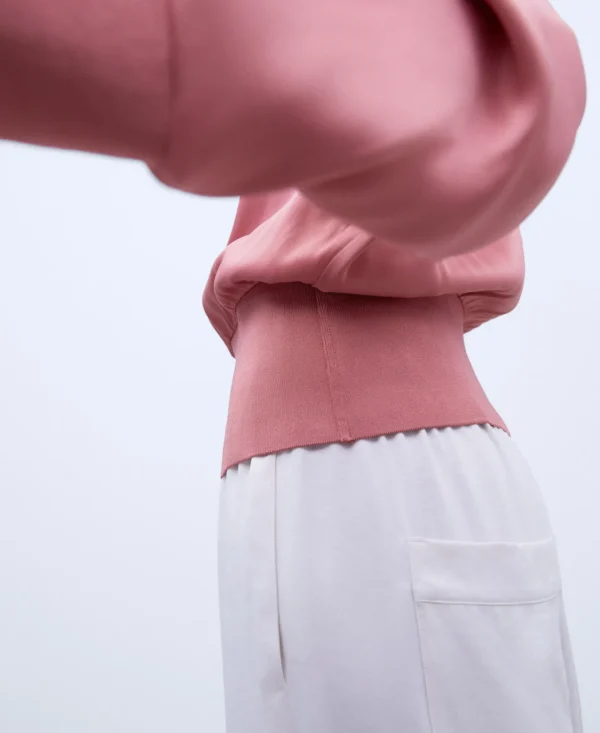 Adolfo Dominguez Essencial | Camisa Fluida De Manga Japonesa Cor-De-Rosa