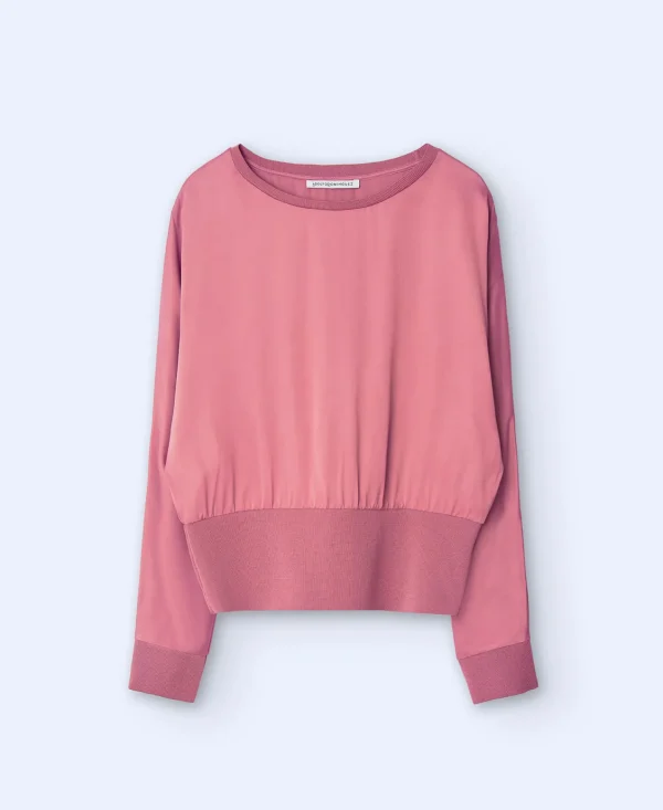 Adolfo Dominguez Essencial | Camisa Fluida De Manga Japonesa Cor-De-Rosa