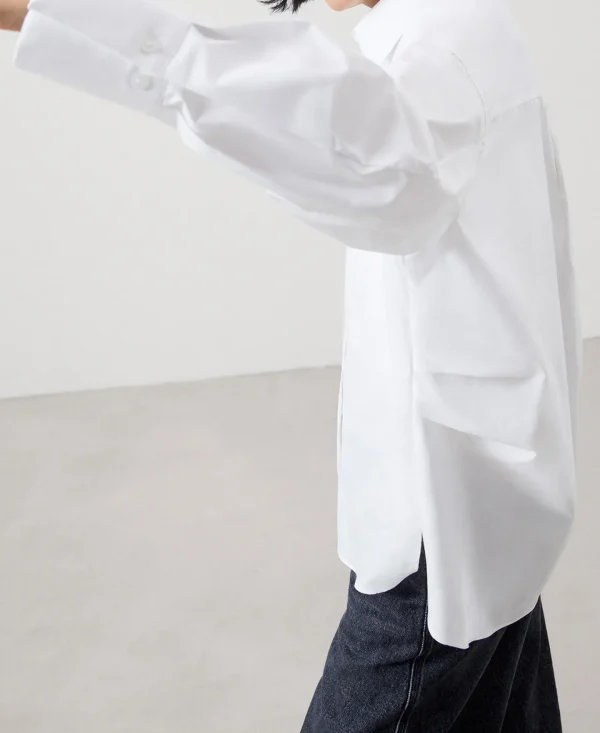 Adolfo Dominguez Camisas E Tops | Camisa Folgada Em Algodao Branco