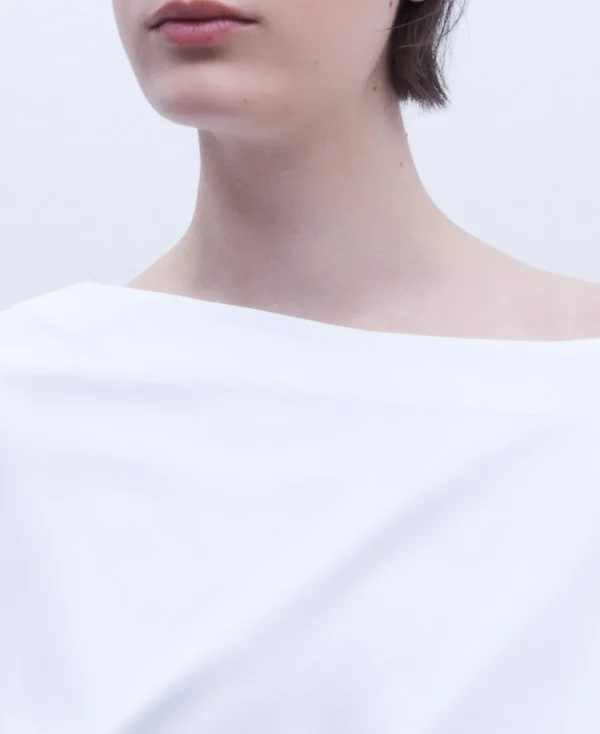 Adolfo Dominguez T-Shirts | Camisola Assimetrica Com Manga Japonesa Branco