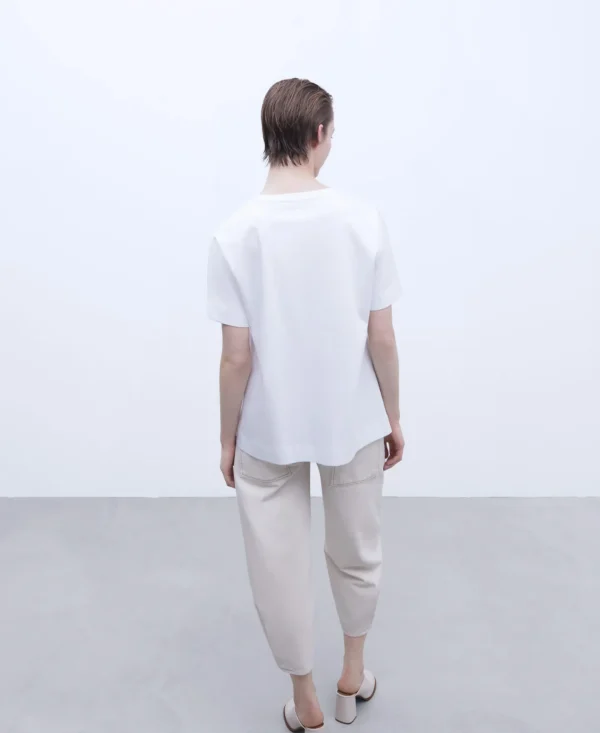 Adolfo Dominguez T-Shirts | Camisola Balao Em Algodao Branco