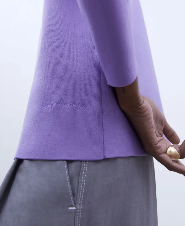 Adolfo Dominguez Malhas | Camisola Em Malha Com Decote Barco Lilas