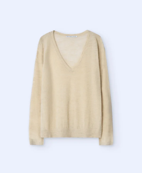 Adolfo Dominguez Essencial | Camisola Em Tecido De Linho Camel