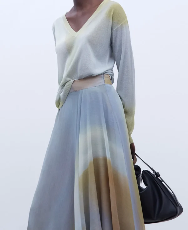 Adolfo Dominguez Malhas | Camisola Estampadas Em Viscose E Nylon Bege Estampado