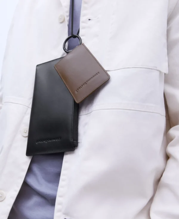 Adolfo Dominguez Capa De Telemovel | Carteira Porta-Telemovel Em Pele Responsavel Preto