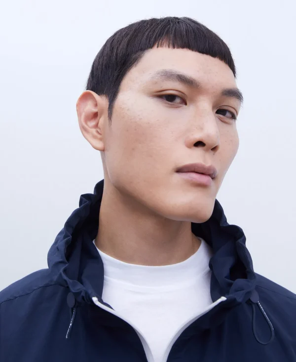 Adolfo Dominguez Sobretudos | Corta-Ventos Bicolor Em Nylon E Algodao Gelo