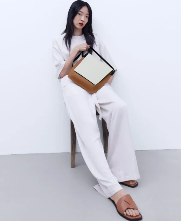 Adolfo Dominguez Malas | Mala A Tiracolo Media Em Pele Curtida Multicolor