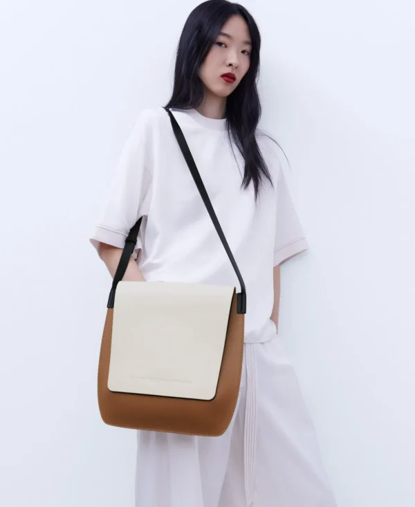 Adolfo Dominguez Malas | Mala A Tiracolo Media Em Pele Curtida Multicolor