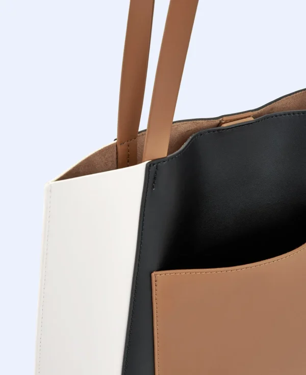 Adolfo Dominguez Malas | Mala Shopper Tricolor Em Pele Curtida Multicolor