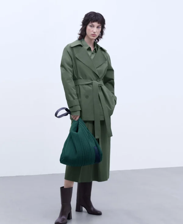 Adolfo Dominguez Malas | Mala Shopper Vertical Em Crinkle Reciclado Verde