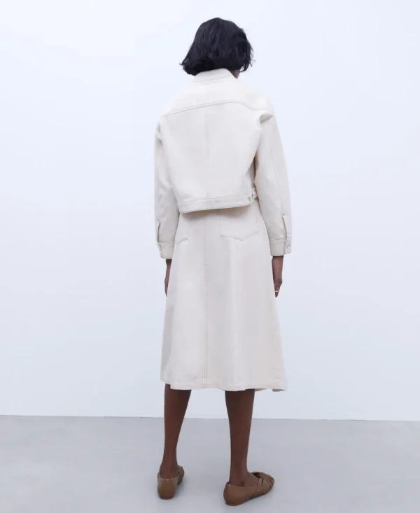 Adolfo Dominguez Denim | Saia De Ganga Evase Em Algodao Cru