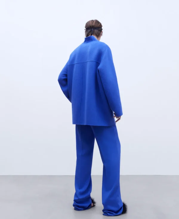 Adolfo Dominguez Sobretudos | Sobretudo Curto De Dupla Face Azul Klein