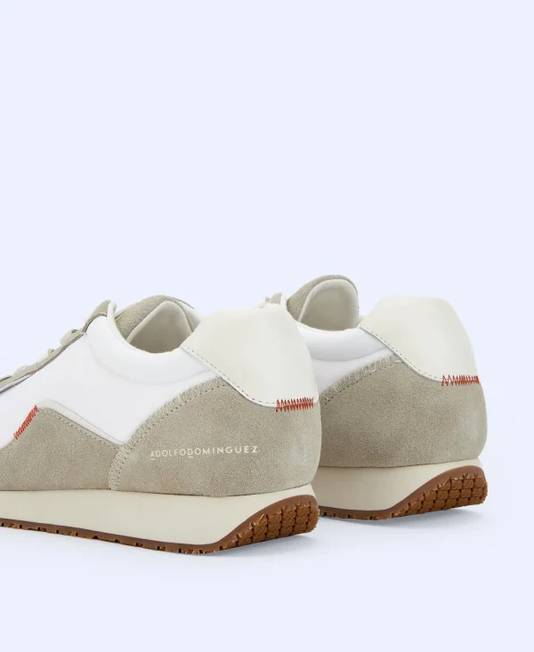 Adolfo Dominguez Sapatos | Tenis Em Pele E Nylon Cinzento