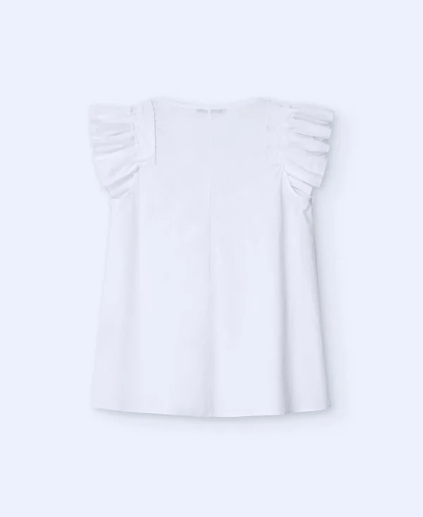 Adolfo Dominguez Camisas E Tops | Top Com Decote Quadrado E Folhos Branco