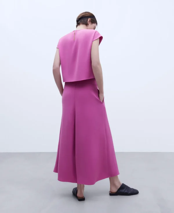 Adolfo Dominguez Camisas E Tops | Top Com Gola Caixa Em Poliester Reciclado Cor-De-Rosa