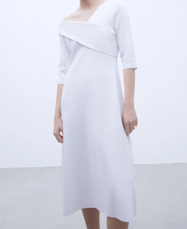 Adolfo Dominguez Vestidos E Macacões | Vestido Com Decote Cruzado Assimetrico Branco