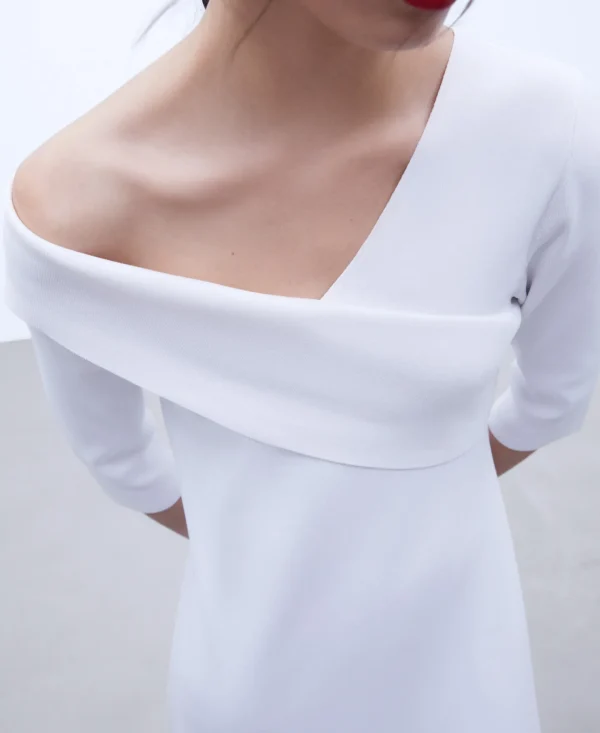 Adolfo Dominguez Vestidos E Macacões | Vestido Com Decote Cruzado Assimetrico Branco