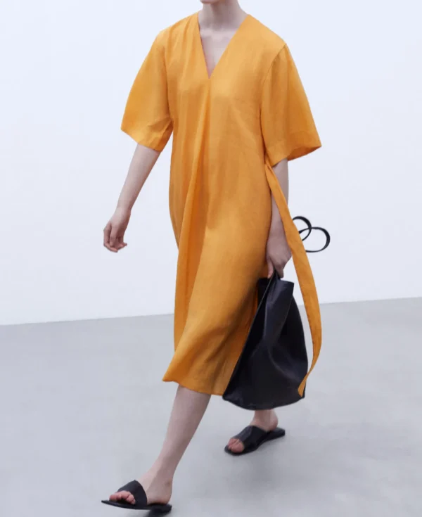 Adolfo Dominguez Vestidos E Macacões | Vestido Tunica Em Rami E Tencel Amarelo