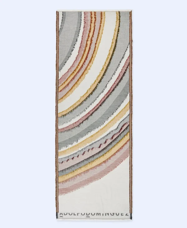 Adolfo Dominguez Foulard | Xaile Estampado Em Tecnica Cutwork Amarelo